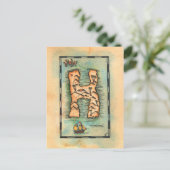 Letter H Treasure Map Briefkaart (Staand voorkant)