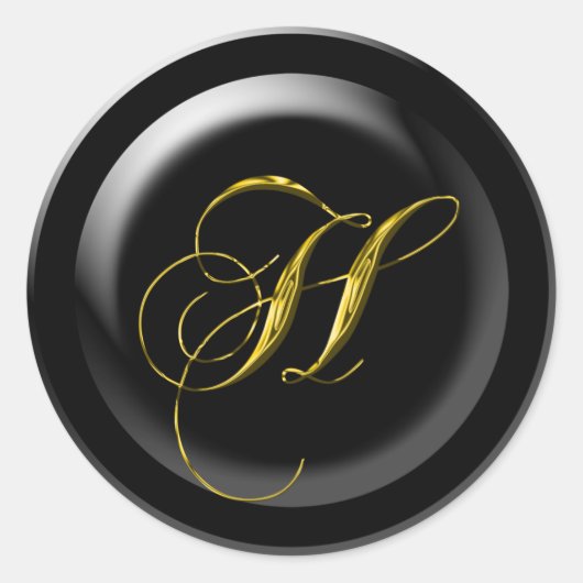 Letter H Wedding Seal Ronde Sticker (Voorkant)