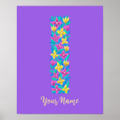 letter I aangepaste floral wall art Poster (Voorkant)