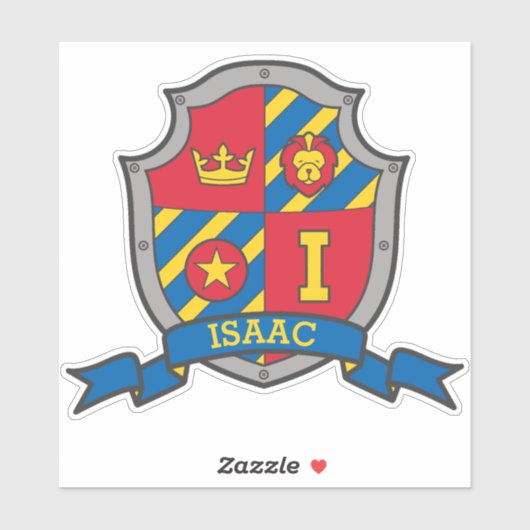 Letter I aangepaste naam Isaac leeuw ridders kuif Sticker (Vel)