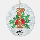 Letter I Aangepaste naam Kerstmis Keramisch Ornament (Links)