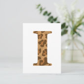 Letter I First Name Monogram Initiaal Leopard Prin Briefkaart (Staand voorkant)