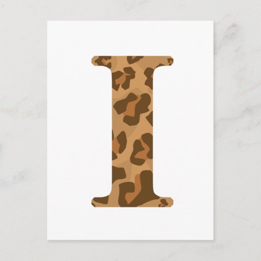 Letter I First Name Monogram Initiaal Leopard Prin Briefkaart (Voorkant)