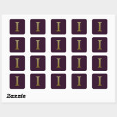Letter I Gold Square Sticker (Vel)