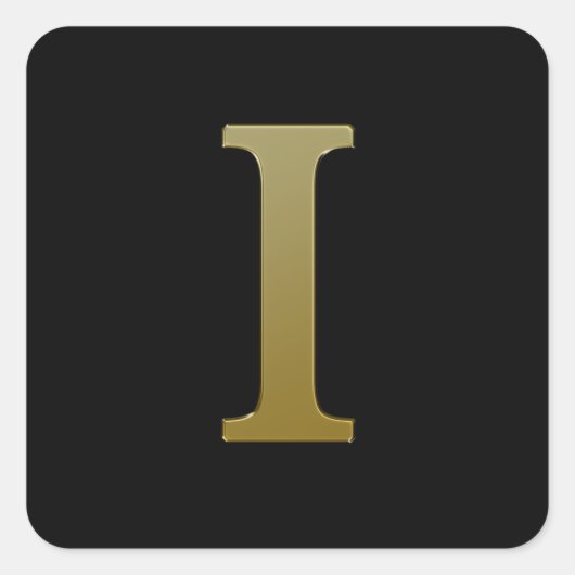 Letter I Gold Square Sticker (Voorkant)