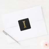 Letter I Gold Square Sticker (Envelop)