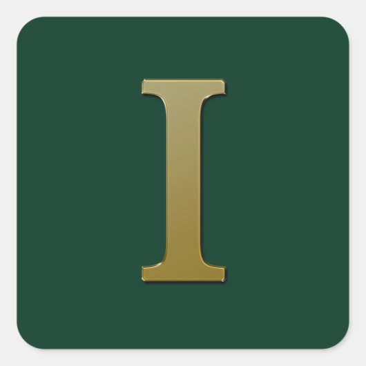 Letter I Gold Square Sticker (Voorkant)