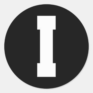 Letter I hoofdalfabet Ronde Sticker