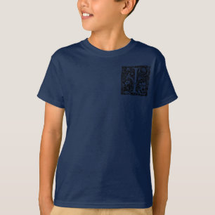 Letter I Middeleeuwse Monogram Art Nouveau T-shirt