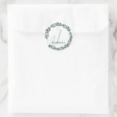 Letter I Monogram Aanpasbare Naam Minimalistische  Ronde Sticker (Tas)