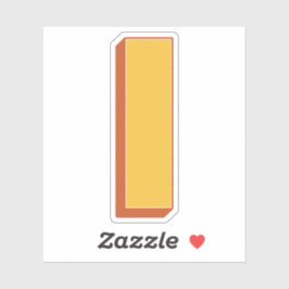 Letter I Monogram, Bold 3D Type Font Initial  Sticker