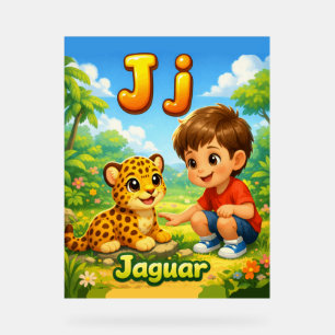 Letter J Alfabet Poster – J staat voor Jaguar