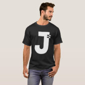 Letter J Alphabet Initiaal Monogram T-shirt (Voorkant volledig)