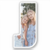 Letter J Alphabet & Photo Custom-Cut Vinyl Sticker (Devant)