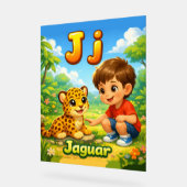 Letter J Alphabet Poster – J is for Jaguar (Angle)