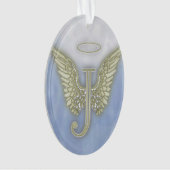 Letter J Angel Monogram Ornament (voorkant)