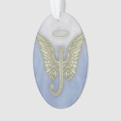 Letter J Angel Monogram Ornament (voorkant)
