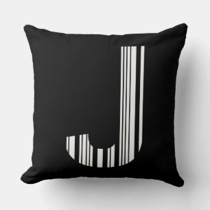 LETTER J BAR CODE Eerste Initiaal Barcodepatroon Kussen