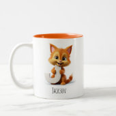 Letter J Cat Alfabet Monogram Koffie Mok (Links)