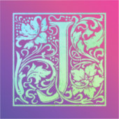 Letter J Colorful  First Letter Gradient Sticker (Voorkant)