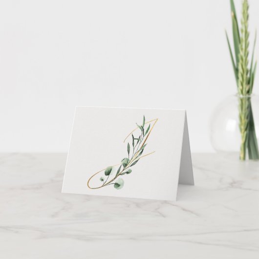 Letter J Decorative Monogram Notecard Kaart (Voorkant)