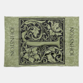 Letter J First Letter Monogram Gepersonaliseerd Theedoek (Horizontaal)