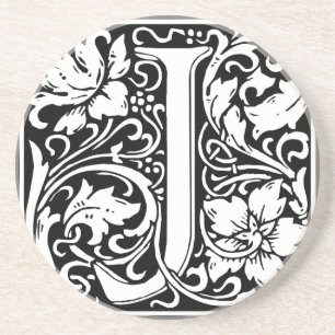 Letter J Medieval Monogram  Initiaal Zandsteen Onderzetter