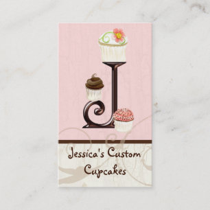 Letter J Monogram Dessert Bakery-Visitekaartjes Visitekaartje