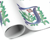 Letter J Monogram Fleur de lis Cadeaupapier (Rol Hoek)