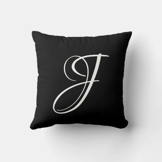 Letter J Monogram Initiaal Aangepast Kussen (Achterkant)