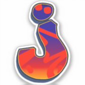 Letter J - Night Sky Sticker (Voorkant)