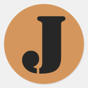 Letter J Stencil Alphabet van Janz Peru Gold Ronde Sticker