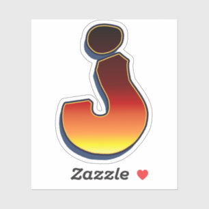 Letter J - vlammen Sticker