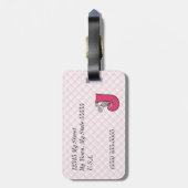 Letter J voor Jackrabbit in Pink Play Pattern Bagagelabel (Achterkant verticaal)