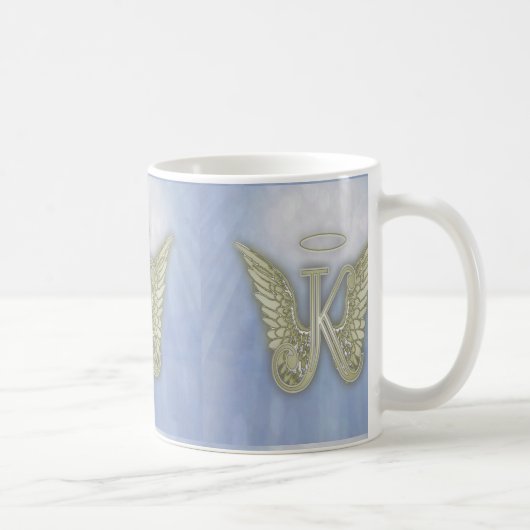 Letter K Angel Monogram Koffiemok (Rechts)
