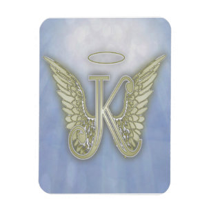 Letter K Angel Monogram Magneet