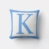 Letter K Baby Blue Border Kussen (Voorkant)