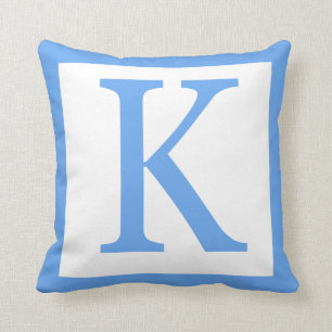 Letter K Baby Blue Border Kussen