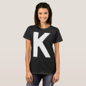 Letter K big and bold white T-shirt (Voorkant volledig)