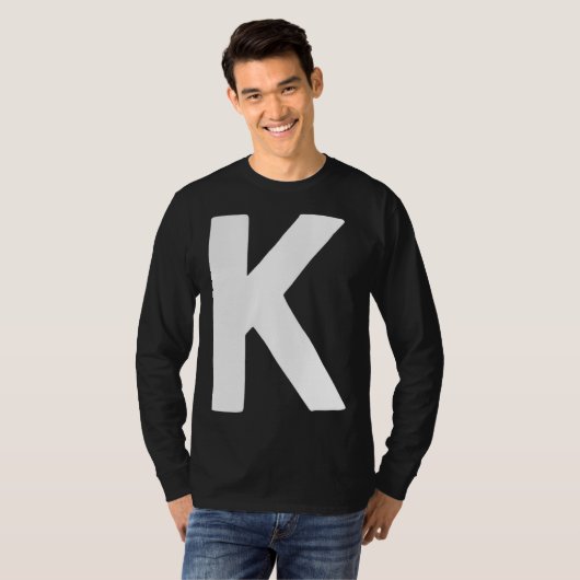 Letter K big and bold white T-shirt (Voorkant volledig)