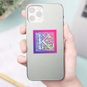 Letter K Colorful  First Letter Gradient Sticker (Telefoon)