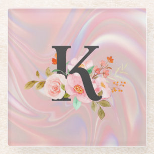 Letter K Glazen Onderzetter