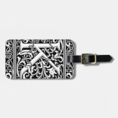 Letter K Middeleeuws Monogram Art Nouveau Bagagelabel (Voorkant horizontaal)