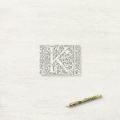 Letter K Middeleeuws Monogram Art Nouveau Post-it® Notes (Op bureau)