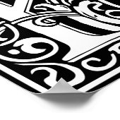 Letter K Middeleeuws Monogram Art Nouveau Poster (Hoek)