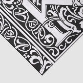 Letter K Middeleeuws Monogram Art Nouveau Tissuepapier (Detail)