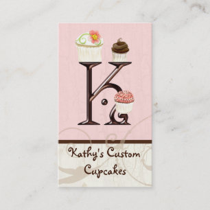 Letter K Monogram Dessert Bakery-Visitekaartjes Visitekaartje