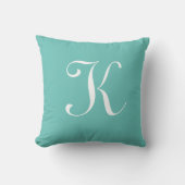 Letter K Monogram Initiaal Aangepast Kussen (Voorkant)