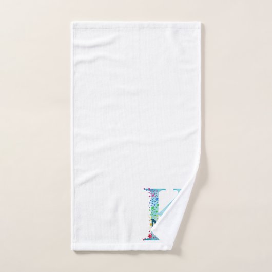 Letter K Monogram Initial Bath Gift Set (Serviette à main)