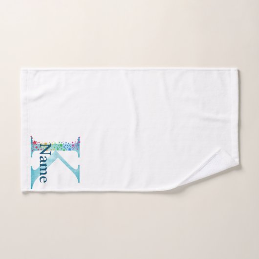 Letter K Monogram Initial Bath Gift Set (Serviette à main)